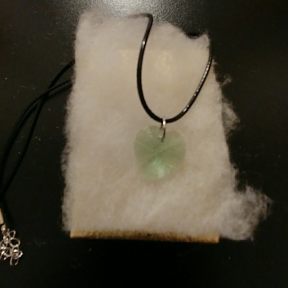 Meadow Green Crystal Heart Necklace - Picture 5 of 8